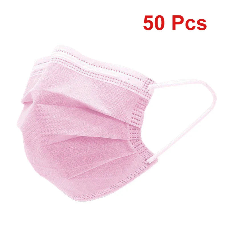 3 Layer Disposable Face Masks – Anti-Dust Protective Masks with Melt Blown Cloth, Earloops, Black Mascarillas