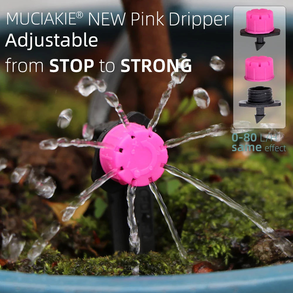 Premium 30-1000PCS Adjustable Dripper Sprinkler Set for Garden Irrigation - 4/7mm Micro Drip Nozzle for Balcony, Yard, and Greenhouse Watering Spray