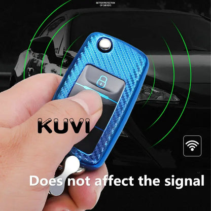 TPU Carbon Fiber Car Key Case Cover for VW & Skoda – Fits Polo, Tiguan, Passat B5 B6 B7, Golf 4 5 6 MK6, Jetta, Lavida, Octavia