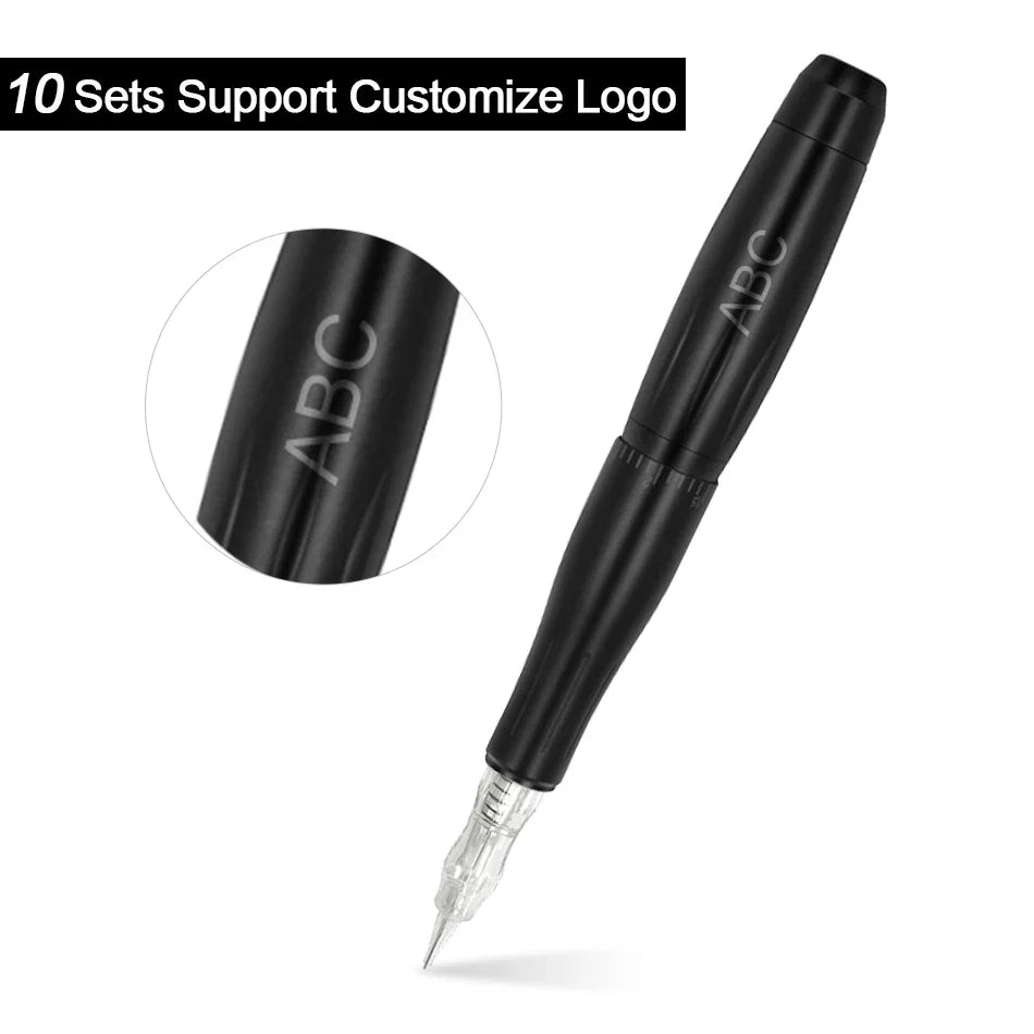 BMX Permanent Makeup Tattoo Pen - Professional Digital Dermograph Machine Set with Cartridges for Eyebrow & Lip Tattoo