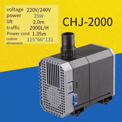 Ultra-Quiet Submersible Aquarium Water Pump - Adjustable 1500-5000L/h for Fish Tanks, Fountains & Ponds