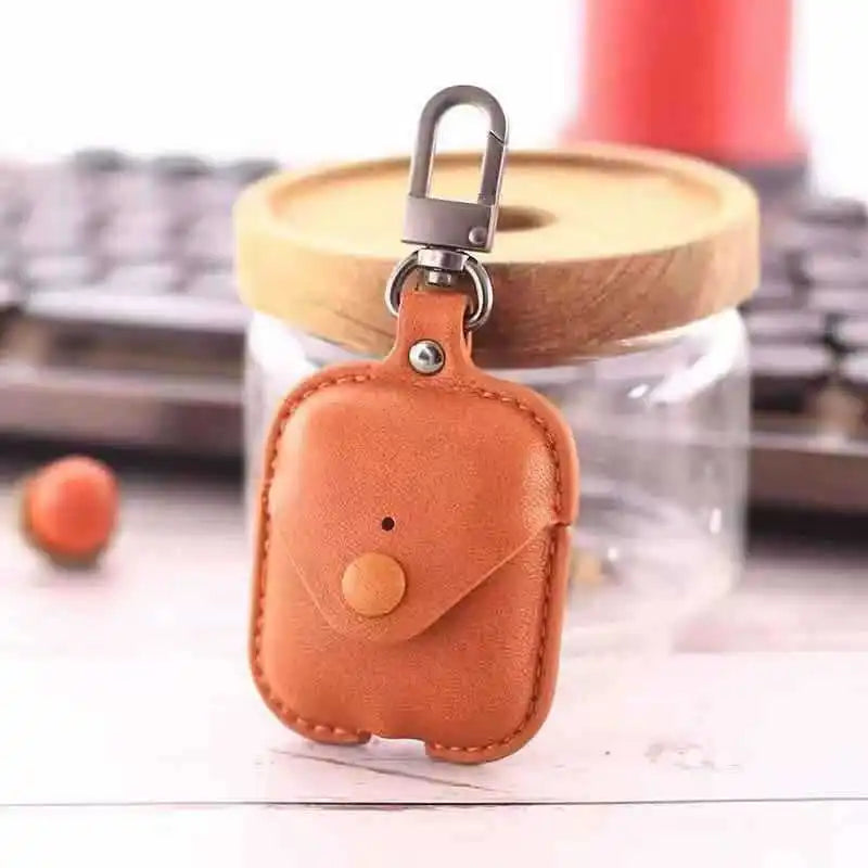 Luxury PU Leather Bluetooth Earphone Case – Protective Cover for Apple AirPods 1, 2, 3 with Charging Box & Hooks