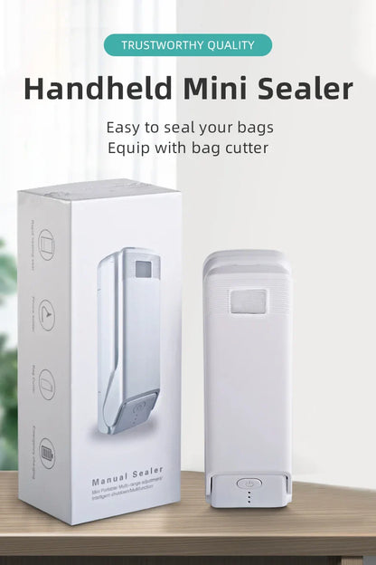 saengQ Mini Portable Bag Sealer – Multi-Function Home Plastic & Snack Storage Sealing Machine