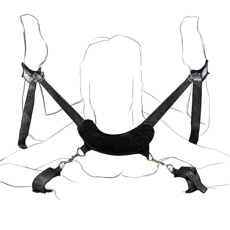 Adjustable BDSM Bondage Set – Handcuffs, Ankle Cuffs & Open Leg Restraints for Couples, Adult Fetish Games for Women