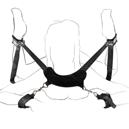 Adjustable BDSM Bondage Set – Handcuffs, Ankle Cuffs & Open Leg Restraints for Couples, Adult Fetish Games for Women
