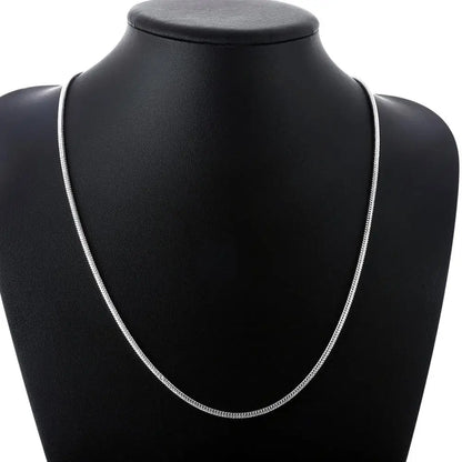 925 Sterling Silver Snake Chain Necklace — 1MM/2MM/3MM, 40–75cm for Men & Women, Fashion Jewelry Pendant, Free Shipping