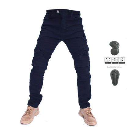 Men's Motorcycle Jeans – Featherbed Riding Pants, Standard Version for Car Ride & Summer Riding