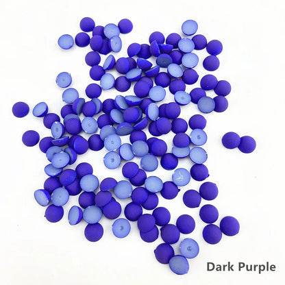 ABS Flat Half Round Beads - 6mm & 10mm Matte Plastic Beads for Clothing Accessories