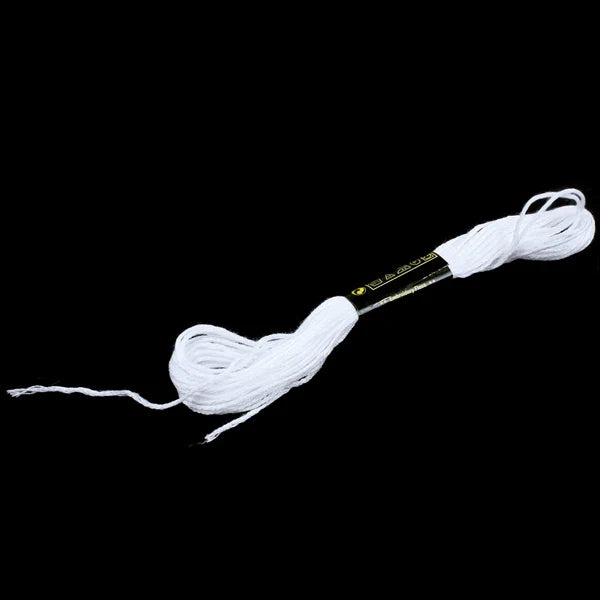12pcs White Anchor Cross Stitch Embroidery Floss - 6-Strand Cotton Thread Skeins for Sewing & Craft Projects