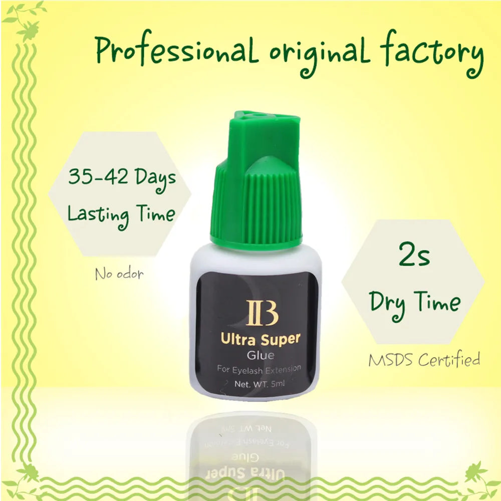 5ml IB Ibeauty Ultra Super Glue — Professional Korea Eyelash Extension Adhesive, Fast-Drying Strong Lashes Glue (1PCS)