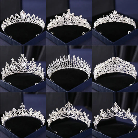Silver Crystal Crowns & Tiaras – Vintage Baroque Tiara for Women, Brides & Pageants