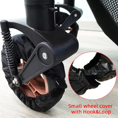 Baby Stroller Wheel Cover Set | Dustproof Tire Protectors for Infant Pushchair Pram | Anti-Dirty Oxford Cloth Accessories - Pack of 2