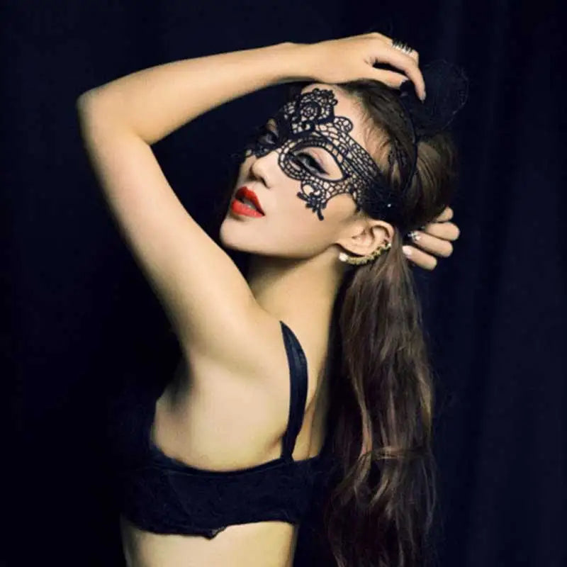 Sexy Lace Eye Mask for Women — Venetian Masquerade, Halloween & Carnival Half-Face Cosplay Party Mask
