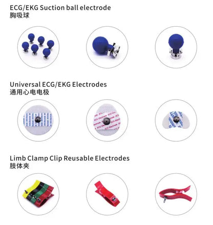 Multi-Function Veterinary ECG Clips — EKG Electrodes for Animals with DIN 3.0, Banana 4.0, or Snap 4.0 Cable Compatibility