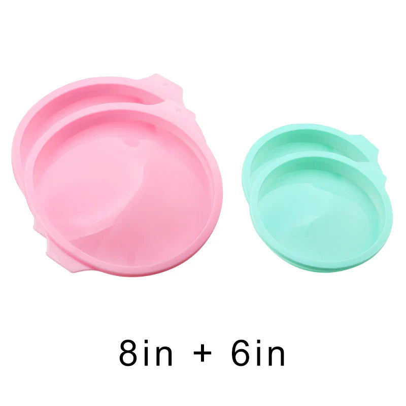FAIS DU Silicone Cake Pan Set – 2-8pcs 4/6/8inch Round Molds for Rainbow Cake & Mousse Baking