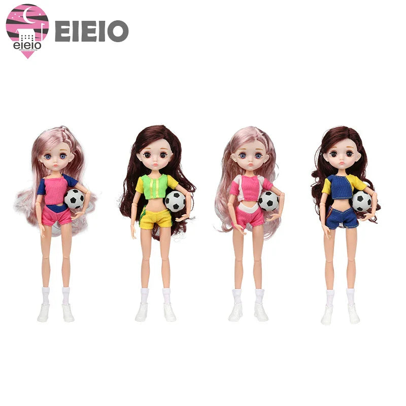 Slim 26cm BJD Doll for Girls – 13 Movable Joints with Princess Outfit, Blue Eyes & Eyelash Accessories