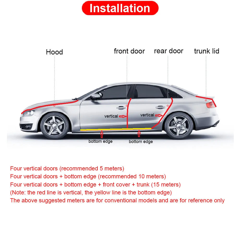 Car Door Protector Strip | Edge Guard Trim for Scratch, Noise Reduction & Anti-Collision Protection