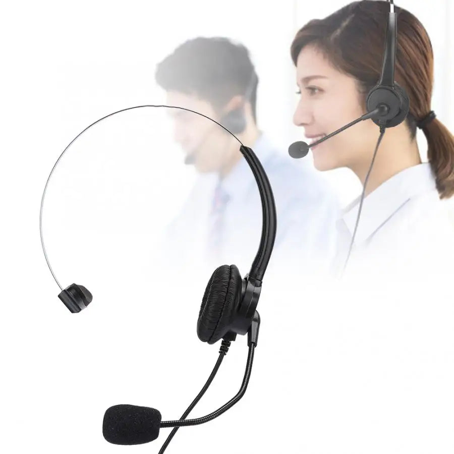 Monaural Landline Headset – Wired Telephone Headphone with Microphone for Home Use