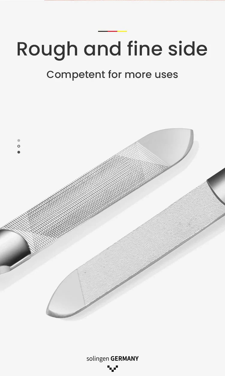 MR.GREEN Double-Sided Nail File — Stainless Steel Manicure & Pedicure Tool for Professional Finger & Toe Care
