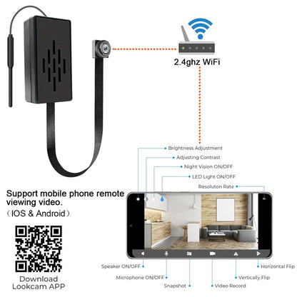 HD 1080P DIY Portable 4K WiFi Mini Camera — P2P Wireless Micro Camcorder with Motion Detection, Loop Recording, Remote Viewing, and Battery