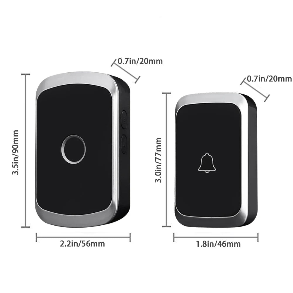 Waterproof Wireless Doorbell — AC 100V-240V EU Plug, Smart Remote Control, Battery Included, Plug & Play