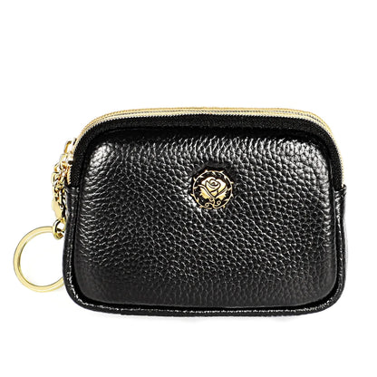 Senorita Genuine Leather Women’s Coin Purse – Double Zipper Small Wallet