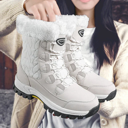 Moipheng Women’s Classic Snow Boots – Winter Warm Handmade Platform Ankle Boots, Size 42