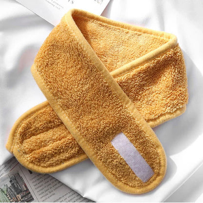 Women Soft Coral Fleece Toweling Hairband – Adjustable Makeup & Bath Headband for Washing Face, Spa & Facial Hair Holder Accessory
