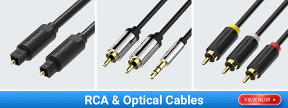 Vention Digital Optical Audio Cable – Toslink SPDIF Coaxial, 1m/2m for Amplifiers, Blu-ray, Xbox 360, PS4, Soundbar, Fiber Cable