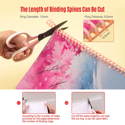 KW-trio 10pcs Plastic 30-Hole Loose Leaf Binders - Ring Binding Spines Combs, 85 Sheets Capacity for DIY Paper Notebook Album