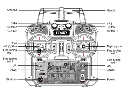 FLYSKY FS-i6x 2.4G 6/10CH AFHDS 2A Radio Transmitter with IA6B/IA10B Receiver — RC Airplane, Helicopter & FPV Racing Drone