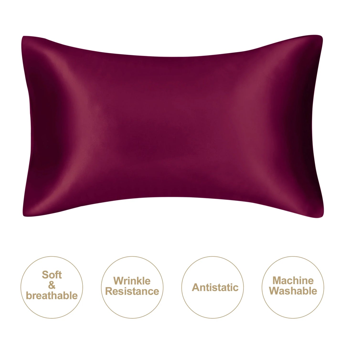 JuwenSilk Mulberry Silk Pillowcase – Silky Satin Natural Silk Pillowcase for Standard & Queen Size Beds