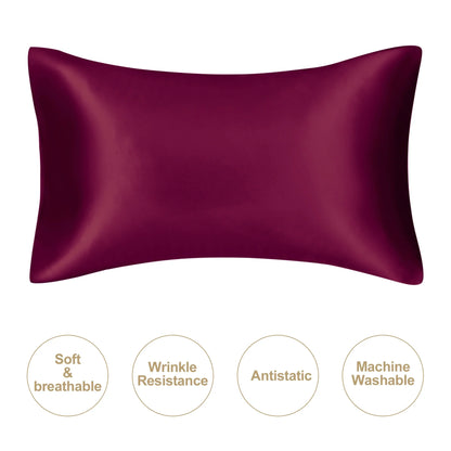 JuwenSilk Mulberry Silk Pillowcase – Soft Satin Silk Pillow Cover for Standard & Queen Size Bedding, Skin & Hair Care Luxury Sleep