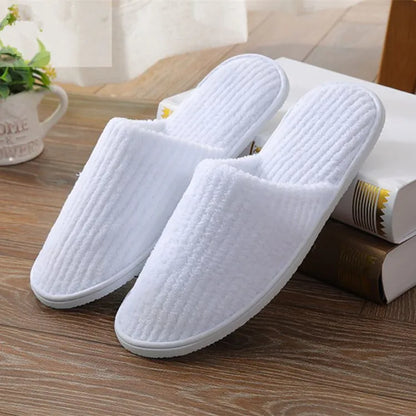 5 Pairs Mix Color Disposable Hotel Slippers – Cotton Non-Slip Slides for Men & Women Home, Travel, SPA & Hospitality Use