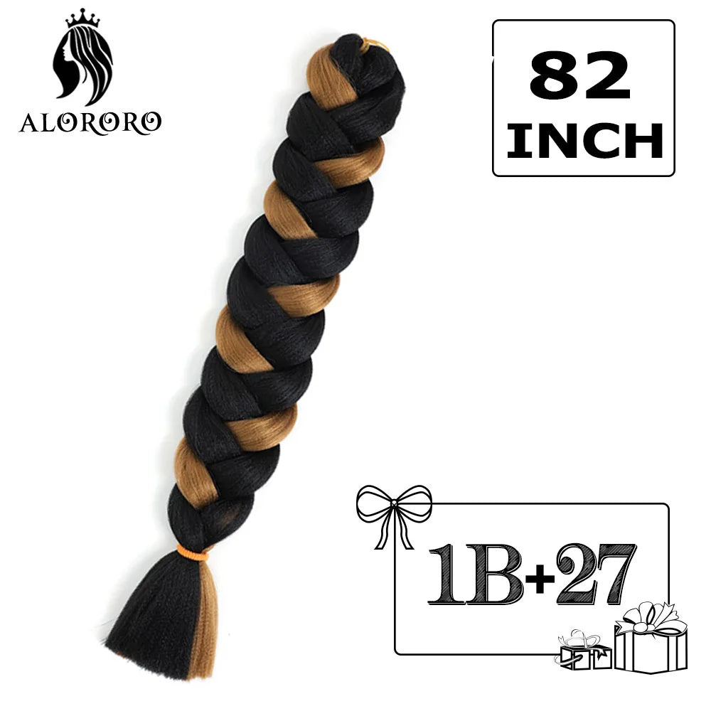 82-Inch Synthetic Braiding Hair Extensions – Jumbo Crochet Box Twist Braids in Green, Red, Pink & Yellow, Pure Color Wholesale