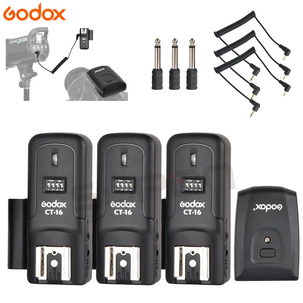 Godox CT-16 16-Channel Wireless Flash Trigger Transmitter & Receiver Set for Canon Nikon Pentax Studio Speedlite