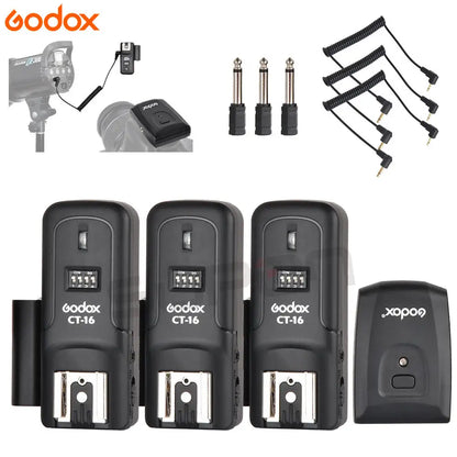 Godox CT-16 16-Channel Wireless Flash Trigger Transmitter & Receiver Set for Canon Nikon Pentax Studio Speedlite