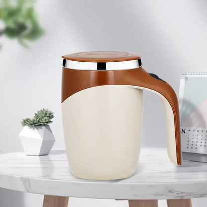 NEW!!! Stainless Steel Self-Stirring Coffee Cup with Custom Logo - Battery or Rechargeable