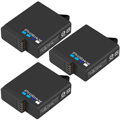 Original Probty Battery & Triple Charger for GoPro Hero 7/6/5 Black – Camera Power Accessory