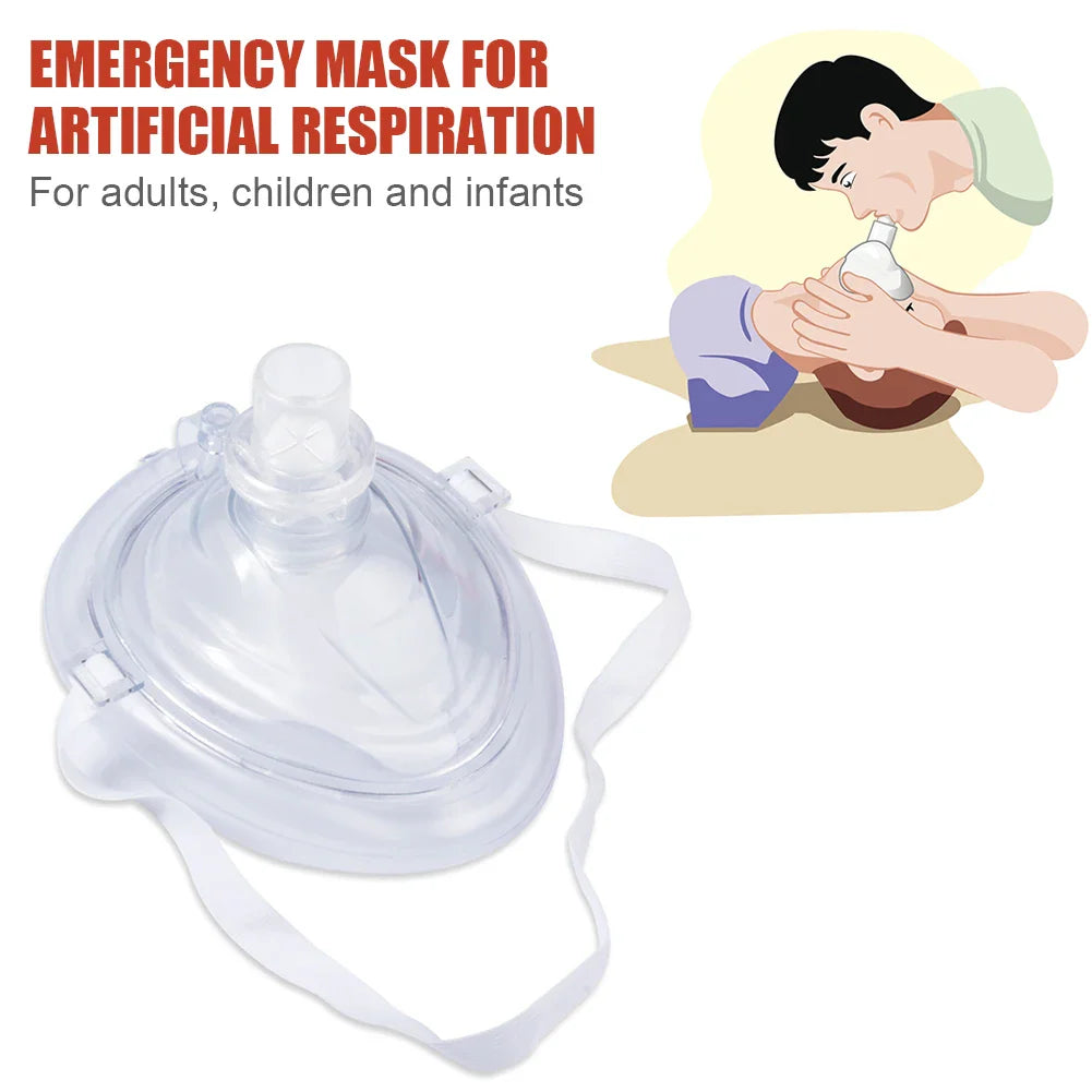 Professional CPR Breathing Mask with One-Way Valve — Reusable First Aid Rescue Tool
