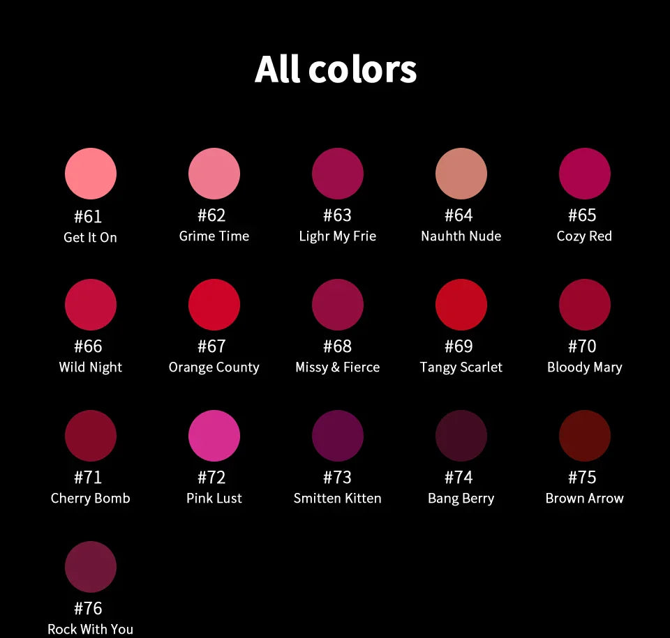 CHARMACY 16 Color Waterproof Velvet Lipstick – Long-Lasting Matte Lip Makeup, Easy to Wear