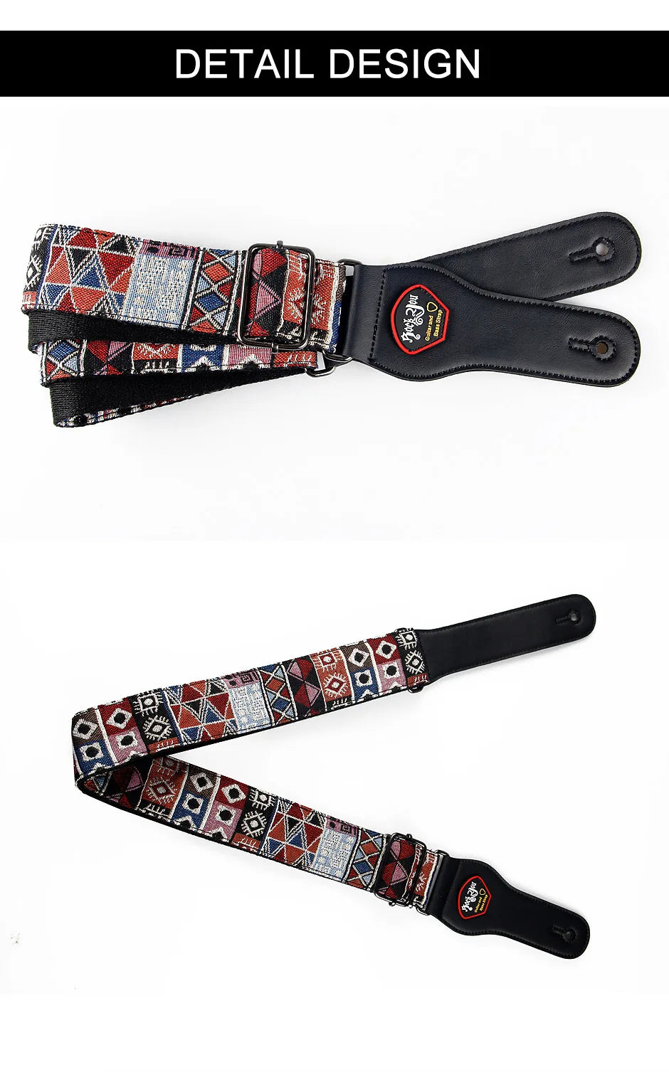 New High-Quality Cotton Guitar Strap – Adjustable Length, 6.2cm Wide for Acoustic & Electric Bass Guitars