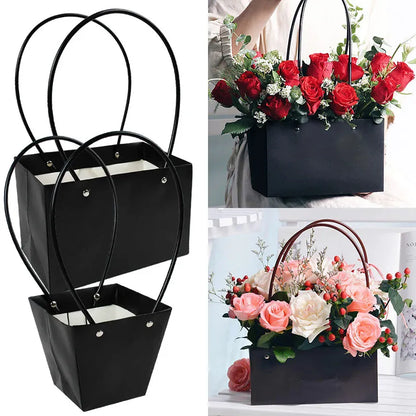 Portable Waterproof Kraft Flower Box Gift Bag - Ideal for Wedding, Party, and Birthday Gift Packaging