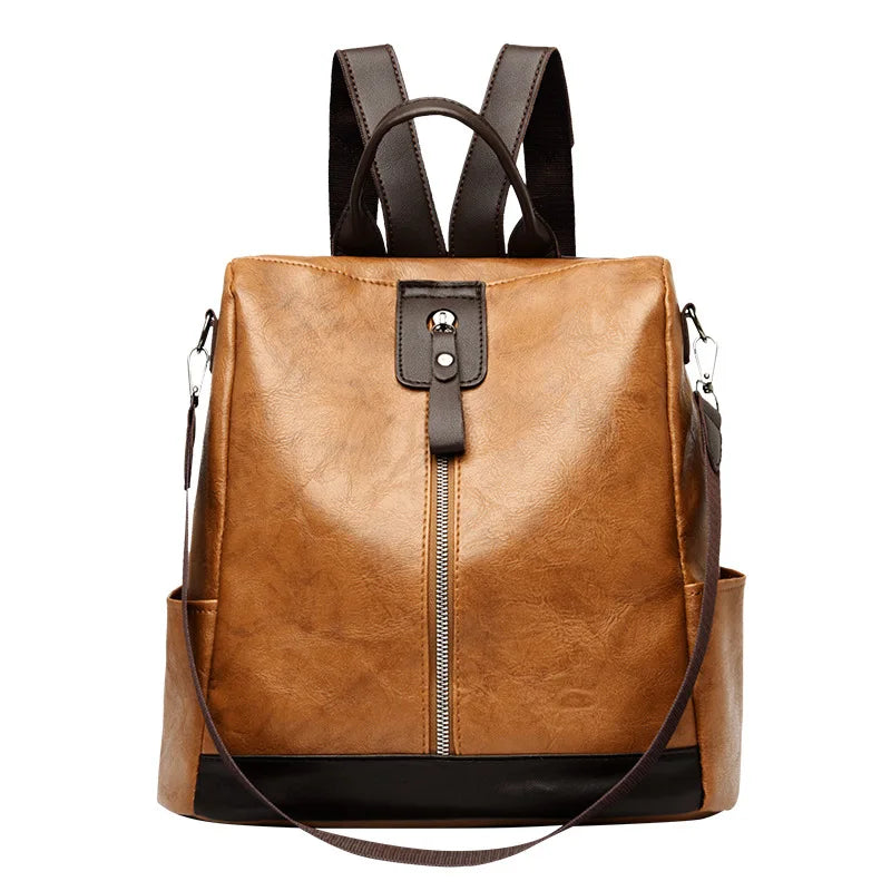 Fashion Anti-Theft Women's Backpack - High-Quality PU Leather, Large Capacity, Travel Shoulder Handbag