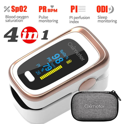 KIUZOU Finger Pulse Oximeter – SPO2, PR, PI, RR Blood Oxygen Saturation & Heart Rate Monitor, OLED Display