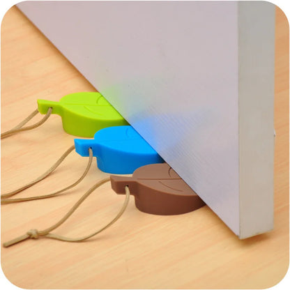 Silicone Leaf Doorstop — Child-Safe Home Protector, Creative Wedge Door Stopper for Baby Safety & Home Decor