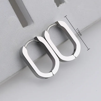 MEYRROYU Stainless Steel Mini Hoop Earrings – 3 Color Geometric Jewelry for Women & Men