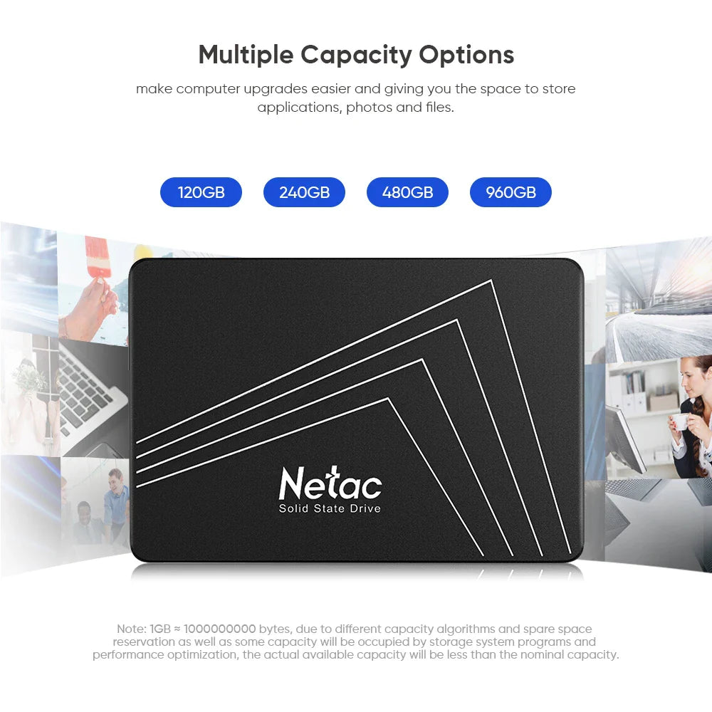 Netac SATA SSD Internal Solid State Drive – 128GB to 4TB HD SSD Disk for Laptops & PCs
