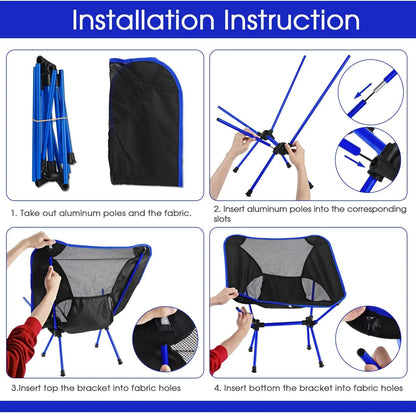 Ultralight Folding Chair – Portable Detachable Seat for Fishing, Camping, BBQ, Garden & Hiking