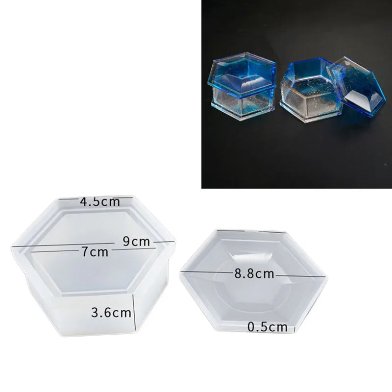 DIY Round Stripe Crystal Epoxy Resin Storage Box Silicone Mold